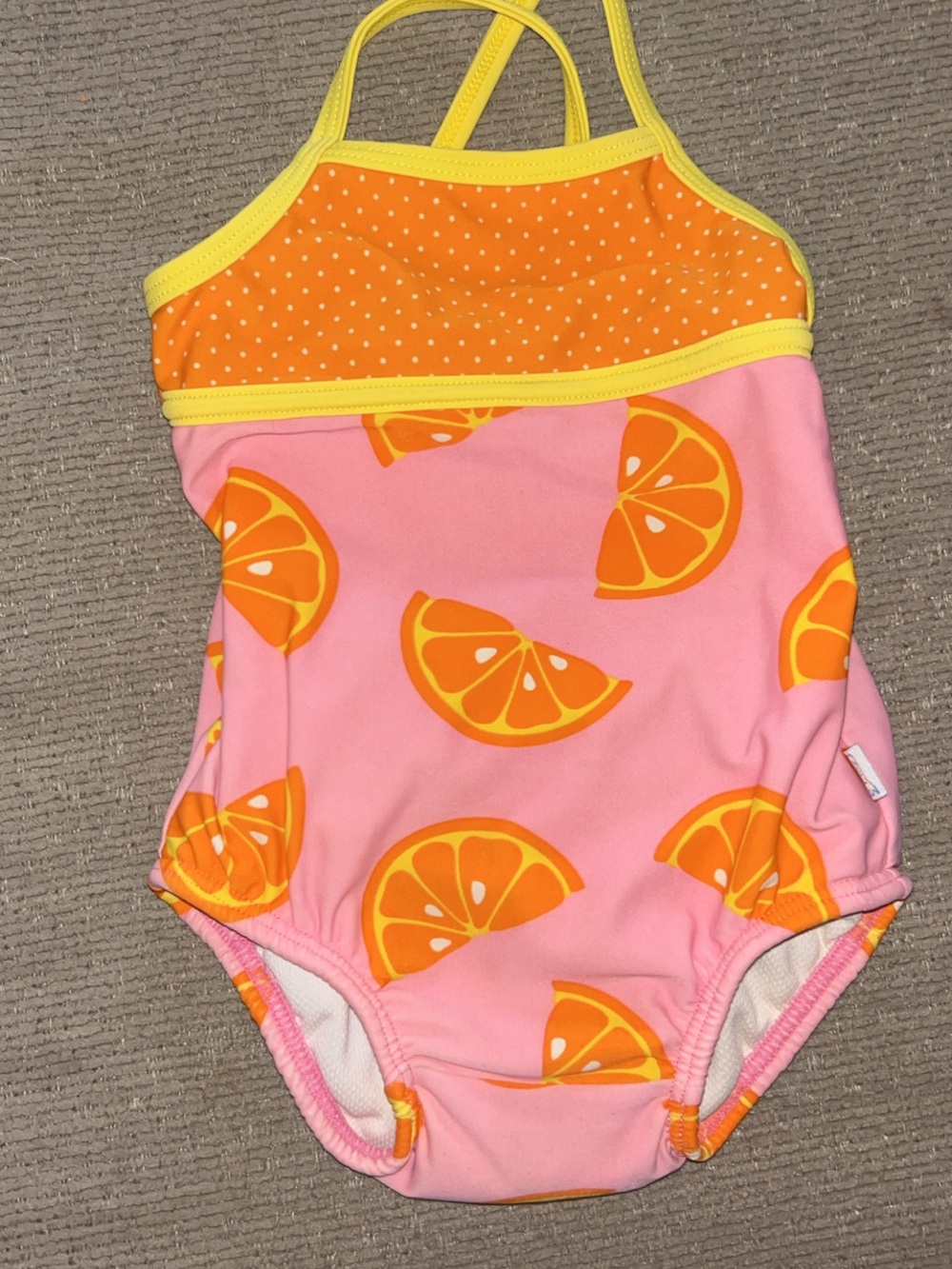 i play Pink & Orange Citrus Print One-Piece Swimsuit with built in swim diaper